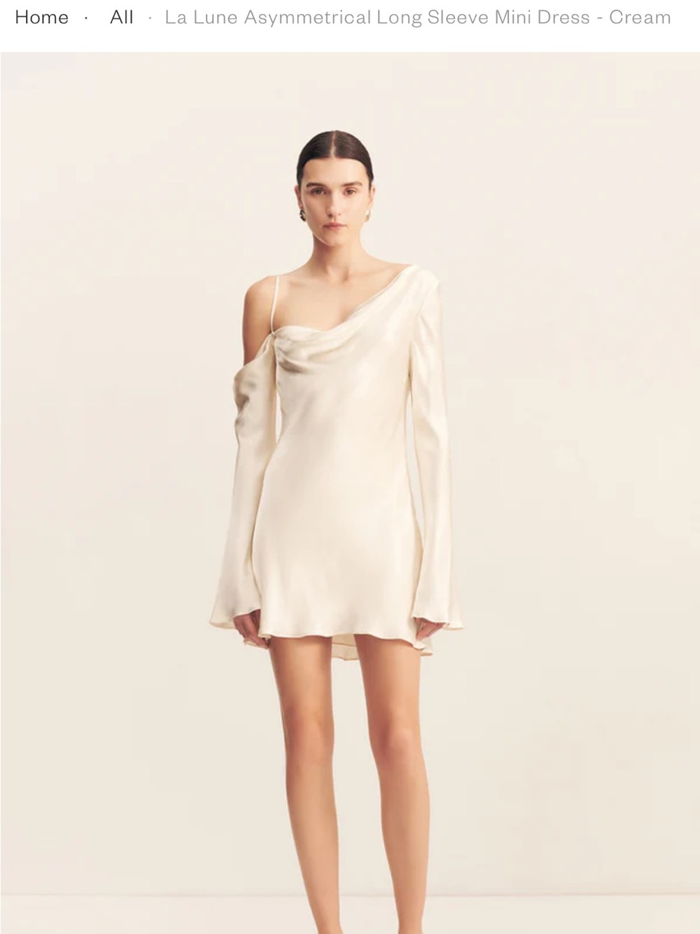 Shona Joy La Lune Asymmetrical Mini Dress